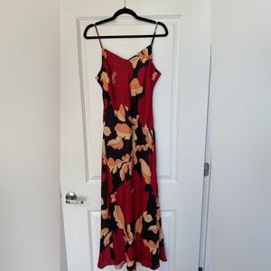 Favorite Daughter Red and Black Floral Slip Dress